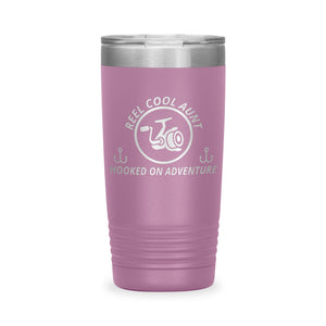 Reel Cool Aunt - Polar Camel 20oz engraved tumbler, front view, Light Purple