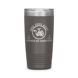 Reel Cool Aunt - Polar Camel 20oz engraved tumbler, front view, Pewter