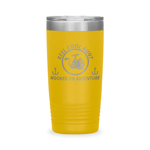Reel Cool Aunt - Polar Camel 20oz engraved tumbler, front view, Yellow