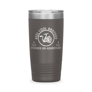 Reel Cool Brother - Polar Camel 20oz engraved tumbler, front view, Pewter