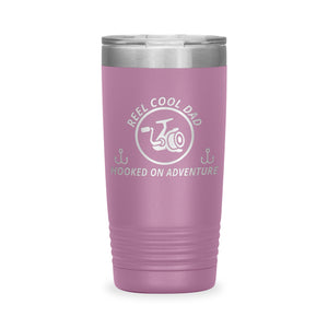 Reel Cool Dad - Polar Camel 20oz engraved tumbler, front view, Light Purple