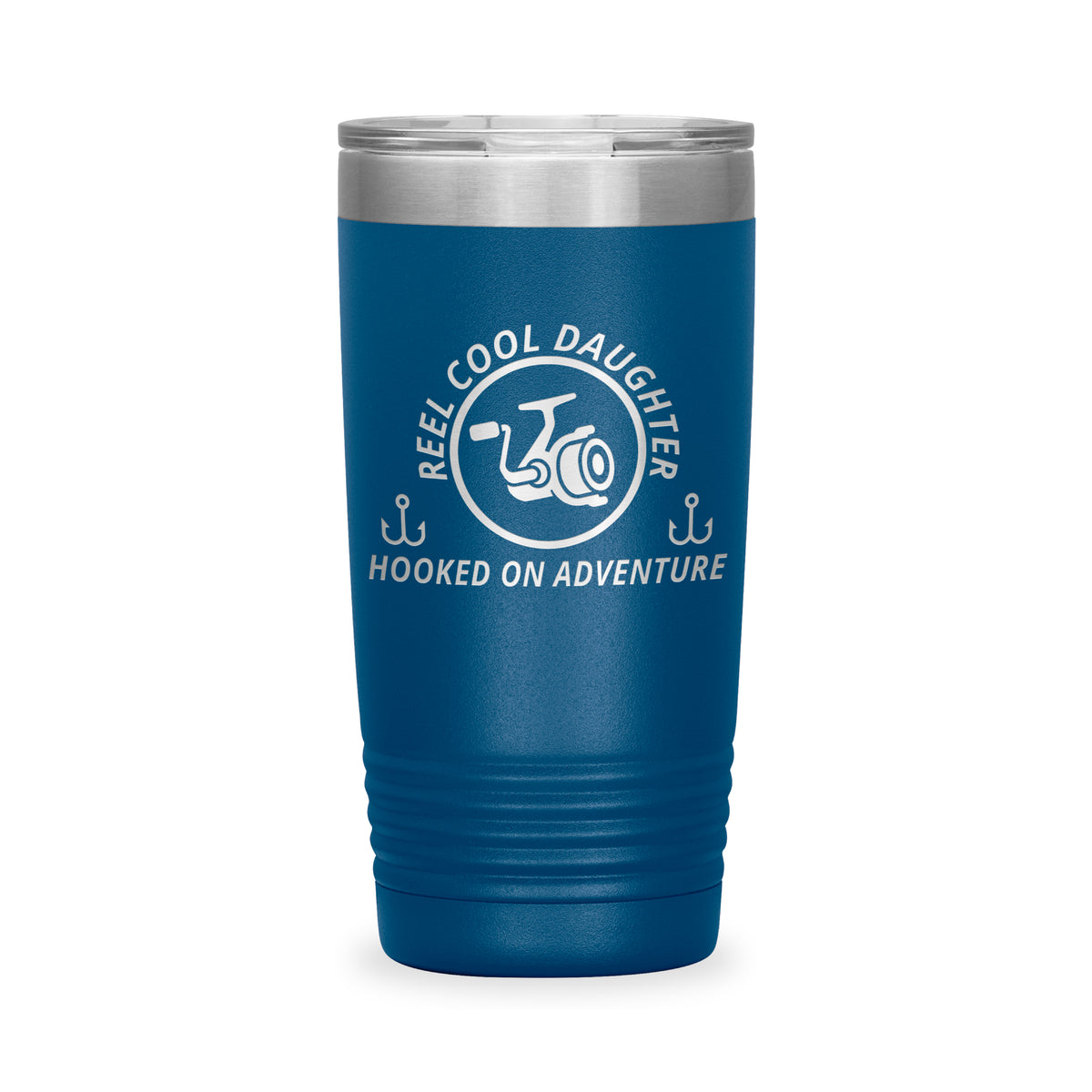 Reel Cool Daughter - Polar Camel 20oz engraved tumbler, front view, Blue