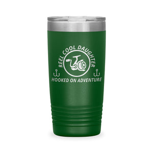 Reel Cool Daughter - Polar Camel 20oz engraved tumbler, front view, Green