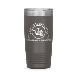 Reel Cool Daughter - Polar Camel 20oz engraved tumbler, front view, Pewter