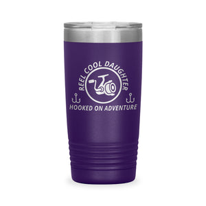 Reel Cool Daughter - Polar Camel 20oz engraved tumbler, front view, Purple