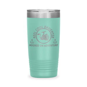 Reel Cool Daughter - Polar Camel 20oz engraved tumbler, front view, Teal