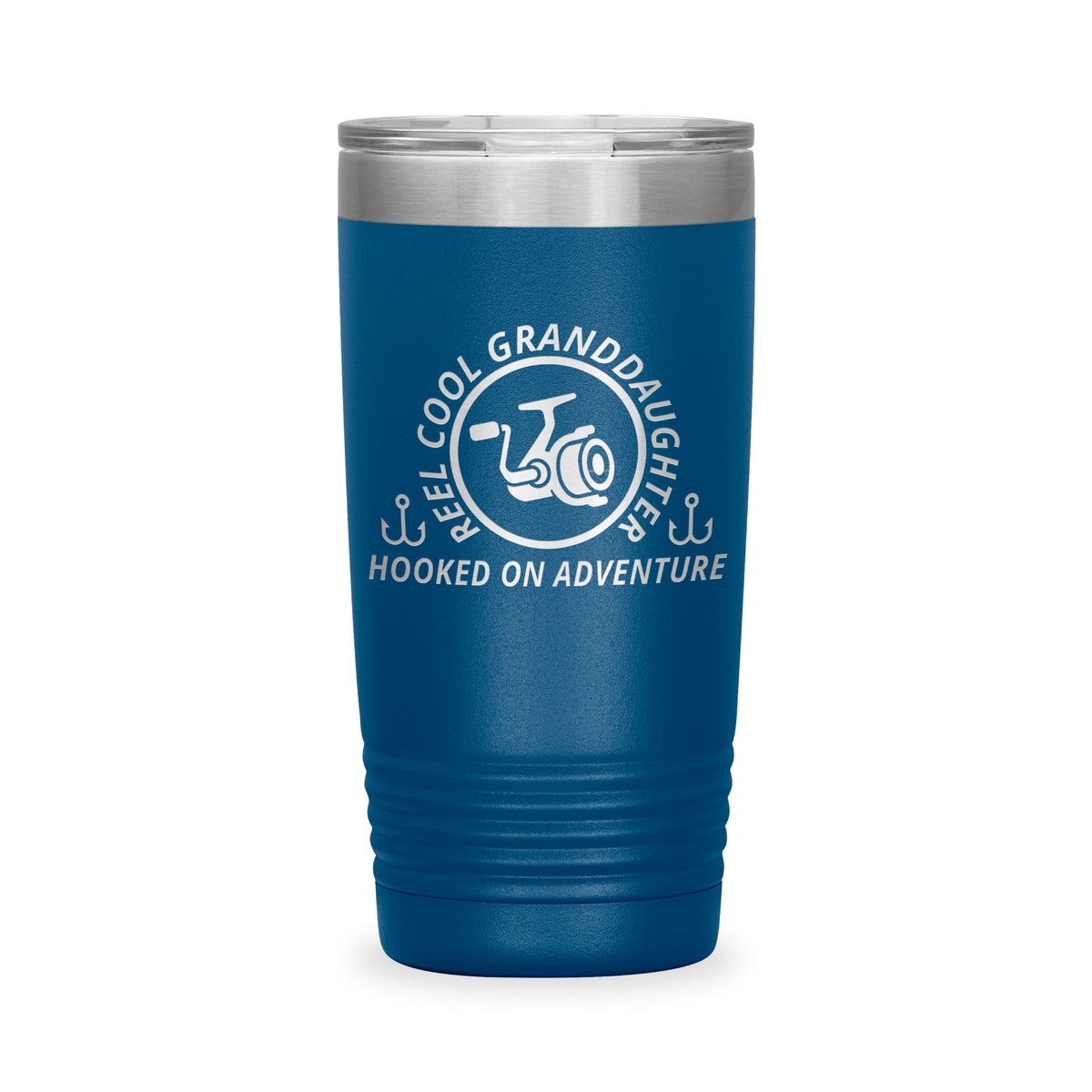 Reel Cool Granddaughter - Polar Camel 20oz engraved tumbler, front view, Blue
