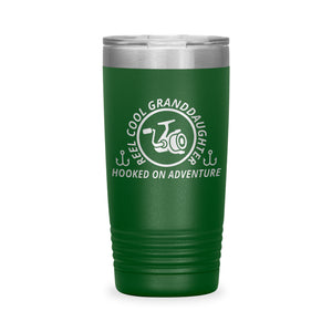 Reel Cool Granddaughter - Polar Camel 20oz engraved tumbler, front view, Green