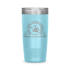 Reel Cool Granddaughter - Polar Camel 20oz engraved tumbler, front view, Light Blue