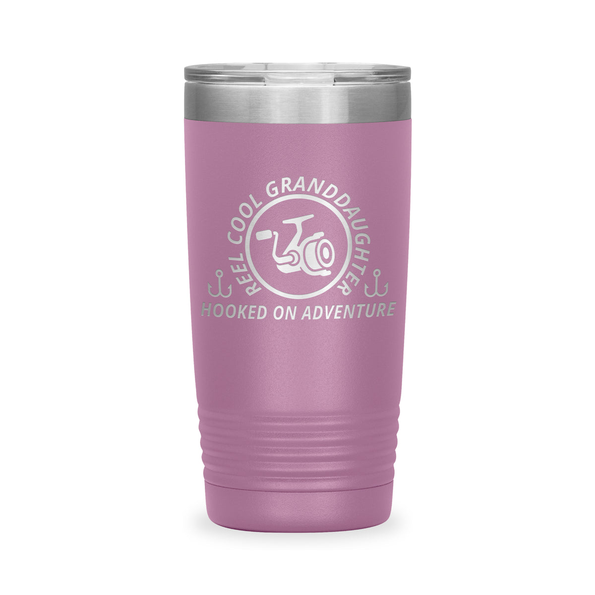 Reel Cool Granddaughter - Polar Camel 20oz engraved tumbler, front view, Light Purple