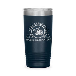 Reel Cool Granddaughter - Polar Camel 20oz engraved tumbler, front view, Navy