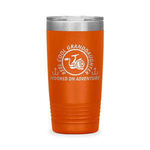 Reel Cool Granddaughter - Polar Camel 20oz engraved tumbler, front view, Orange