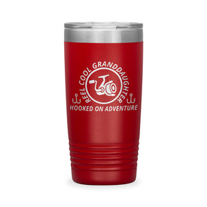 Reel Cool Granddaughter - Polar Camel 20oz engraved tumbler, front view, Red