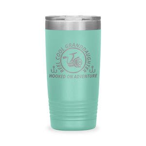 Reel Cool Granddaughter - Polar Camel 20oz engraved tumbler, front view, Teal