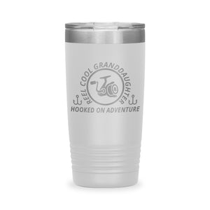 Reel Cool Granddaughter - Polar Camel 20oz engraved tumbler, front view, White