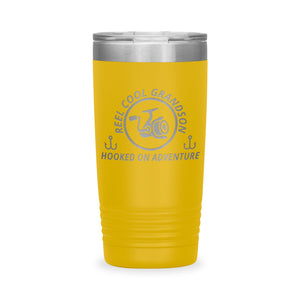 Reel Cool Grandson - Polar Camel 20oz engraved tumbler, front view, Yellow