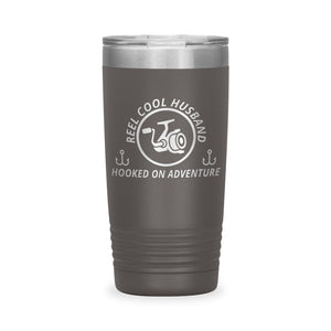 Reel Cool Husband - Polar Camel 20oz engraved tumbler, front view, Pewter