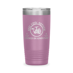 Reel Cool Nephew - Polar Camel 20oz engraved tumbler, front view, Light Purple