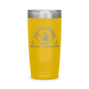 Reel Cool Nephew - Polar Camel 20oz engraved tumbler, front view, Yellow
