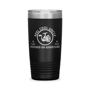 Reel Cool Uncle - Polar Camel 20oz engraved tumbler, front view, Black