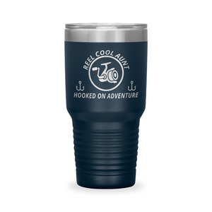 Reel Cool Aunt - Polar Camel 30oz engraved tumbler, front view, Navy