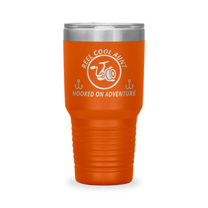 Reel Cool Aunt - Polar Camel 30oz engraved tumbler, front view, Orange