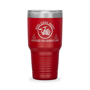Reel Cool Aunt - Polar Camel 30oz engraved tumbler, front view, Red