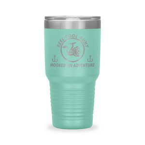 Reel Cool Aunt - Polar Camel 30oz engraved tumbler, front view, Teal