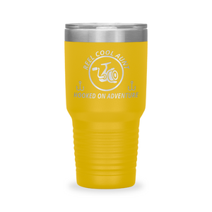 Reel Cool Aunt - Polar Camel 30oz engraved tumbler, front view, Yellow