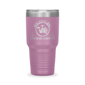 Reel Cool Dad - Polar Camel 30oz engraved tumbler, front view, Light Purple