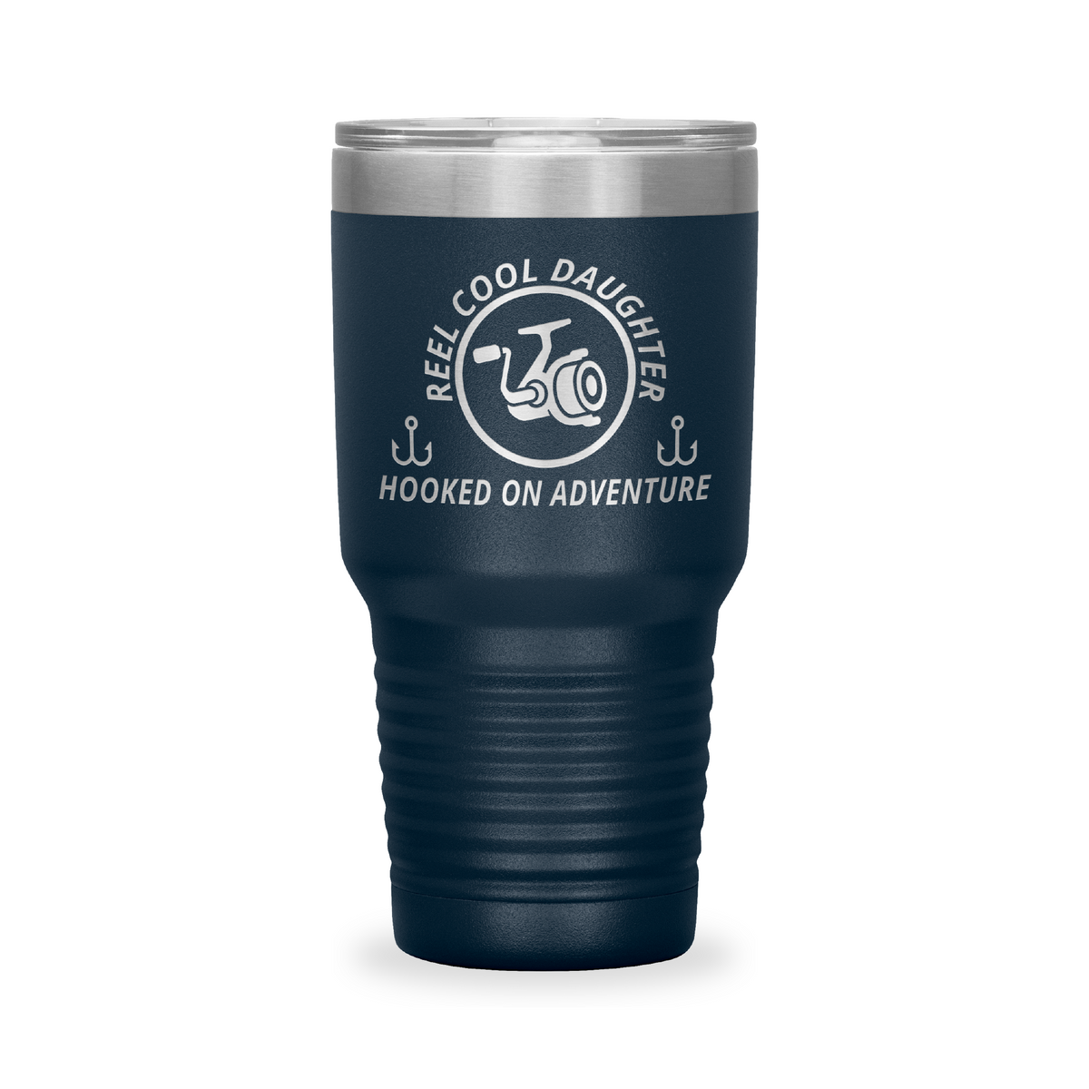 Reel Cool Daughter - Polar Camel 30oz engraved tumbler, front view, Navy
