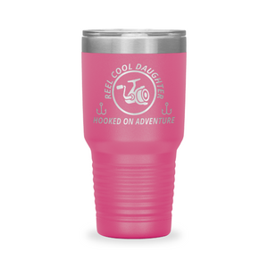 Reel Cool Daughter - Polar Camel 30oz engraved tumbler, front view, Pink
