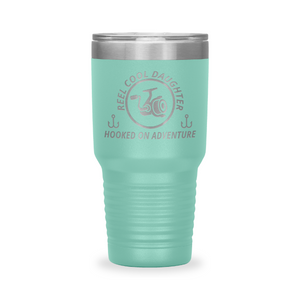 Reel Cool Daughter - Polar Camel 30oz engraved tumbler, front view, Teal