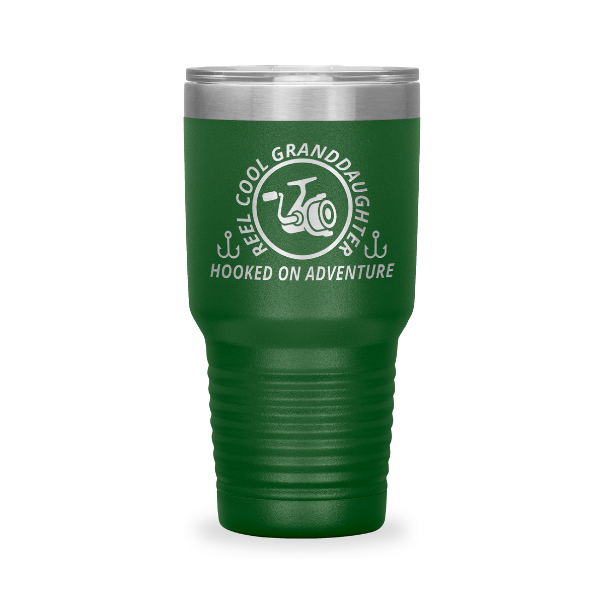 Reel Cool Granddaughter - Polar Camel 30oz engraved tumbler, front view, Green