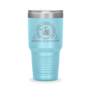 Reel Cool Granddaughter - Polar Camel 30oz engraved tumbler, front view, Light Blue