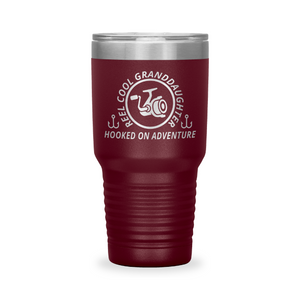 Reel Cool Granddaughter - Polar Camel 30oz engraved tumbler, front view, Maroon