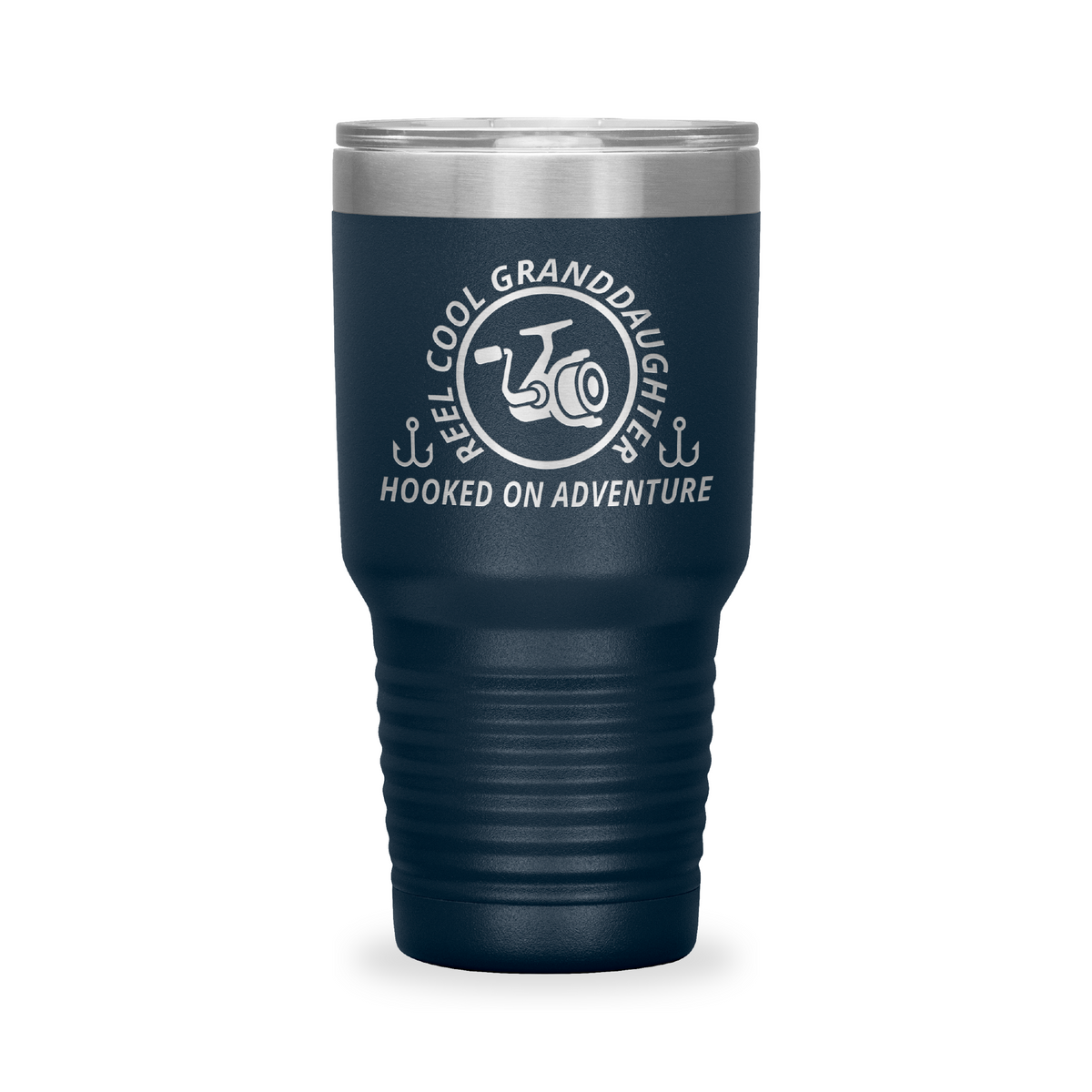 Reel Cool Granddaughter - Polar Camel 30oz engraved tumbler, front view, Navy