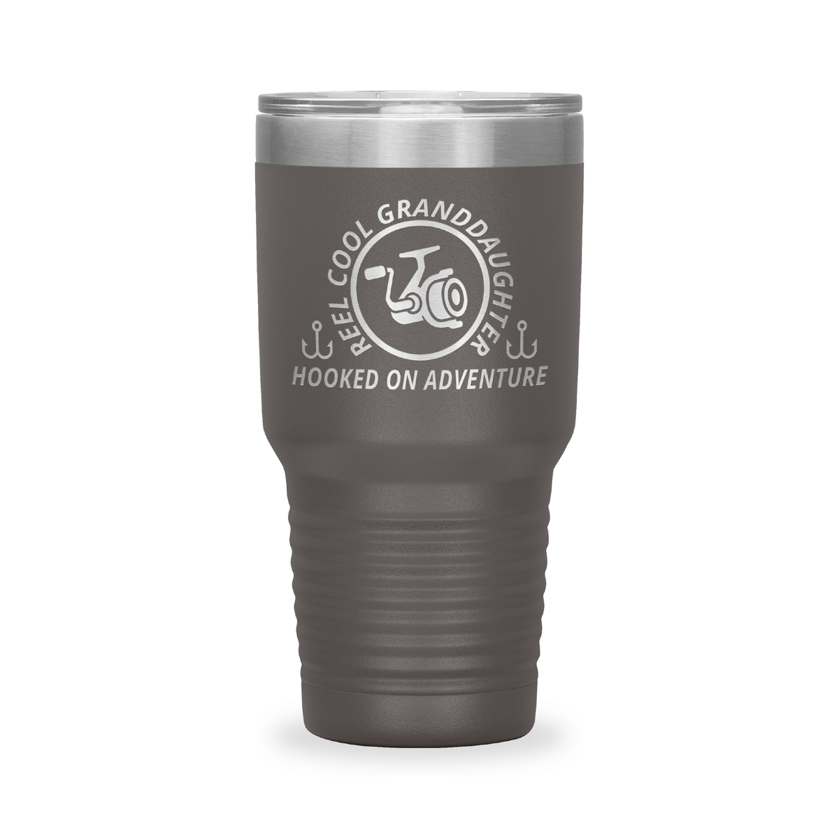 Reel Cool Granddaughter - Polar Camel 30oz engraved tumbler, front view, Pewter