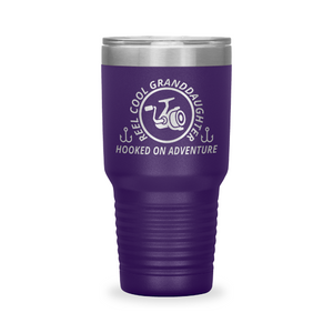 Reel Cool Granddaughter - Polar Camel 30oz engraved tumbler, front view, Purple