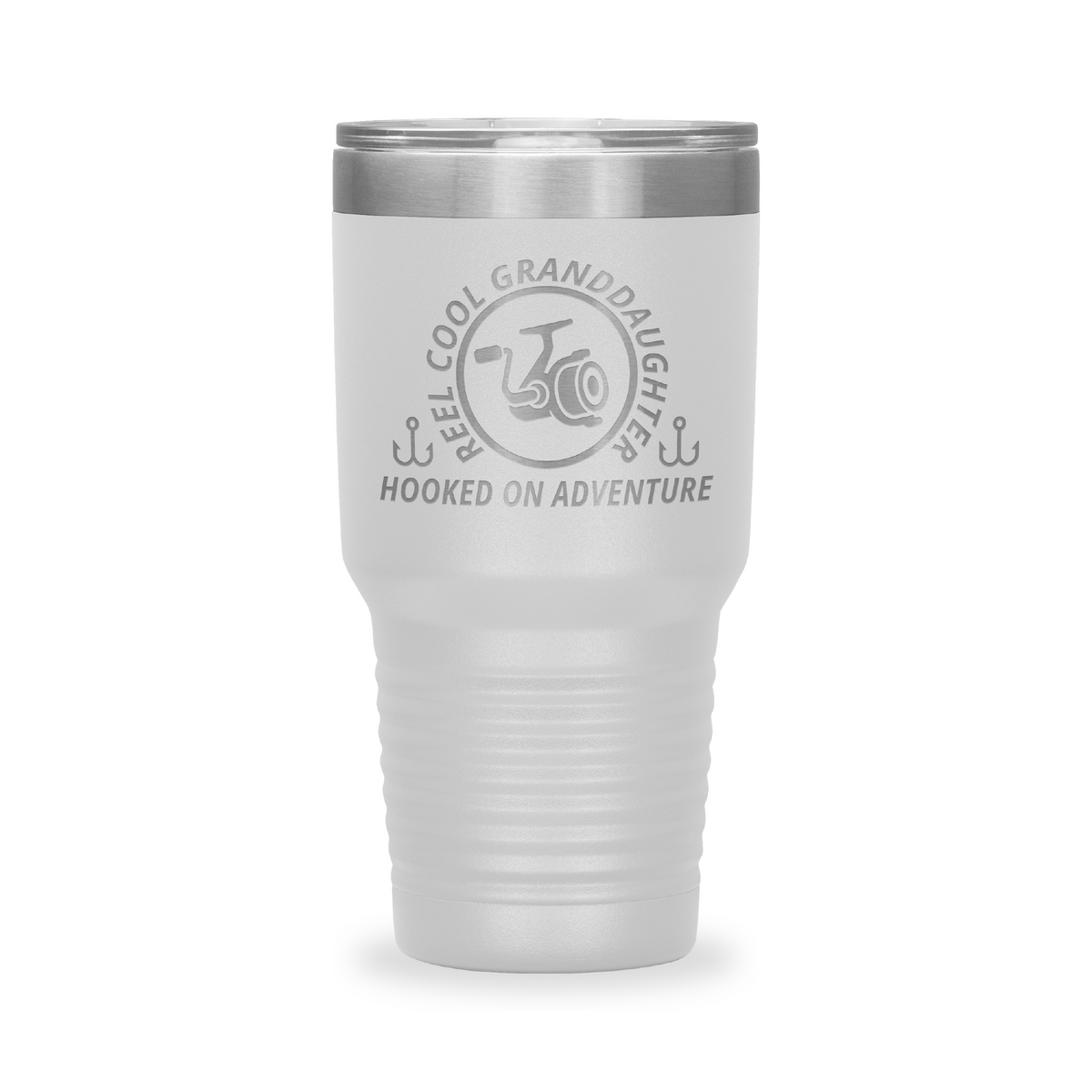 Reel Cool Granddaughter - Polar Camel 30oz engraved tumbler, front view, White
