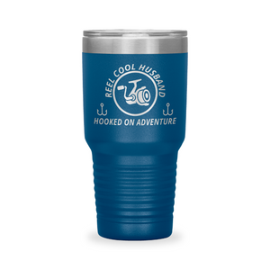 Reel Cool Husband - Polar Camel 30oz engraved tumbler, front view, Blue
