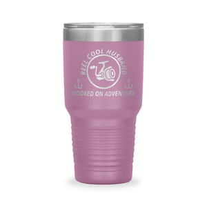 Reel Cool Husband - Polar Camel 30oz engraved tumbler, front view, Light Purple