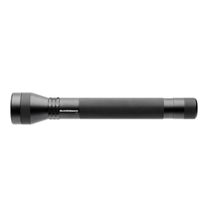 Powertac Guardsman full-length patrol flashlight, side profile on a clean white background