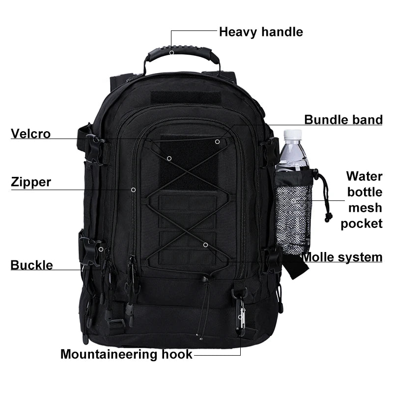 65L Expandable Outdoor Backpack with MOLLE-Style Gear Storage | AGG Gear