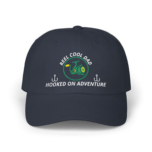 REEL COOL DAD embroidered dad cap - Navy - front view