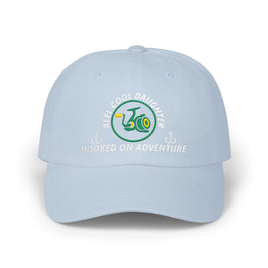 REEL COOL DAUGHTER embroidered dad cap - Light Blue - front view