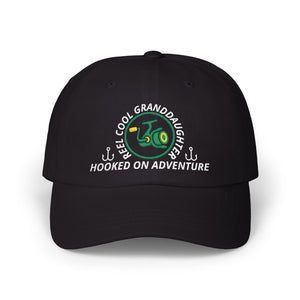 REEL COOL GRANDDAUGHTER embroidered dad cap - Black - front view