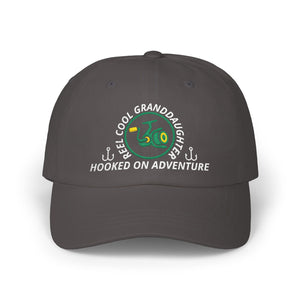 REEL COOL GRANDDAUGHTER embroidered dad cap - Dark Grey - front view