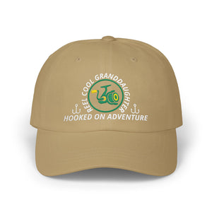 REEL COOL GRANDDAUGHTER embroidered dad cap - Khaki - front view
