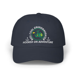 REEL COOL GRANDDAUGHTER embroidered dad cap - Navy - front view